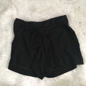 Black polyester shorts